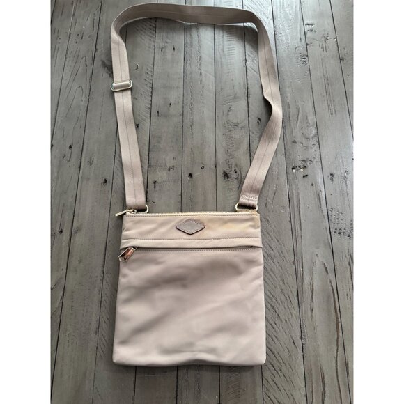 MZ WALLACE Soho Crossbody Bag Nylon Leather Trim in Dune Beige - Picture 1 of 5